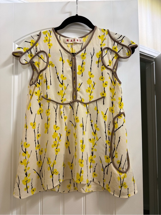 Marni Tops - Marni cream printed silk crepe top SZ EU 38